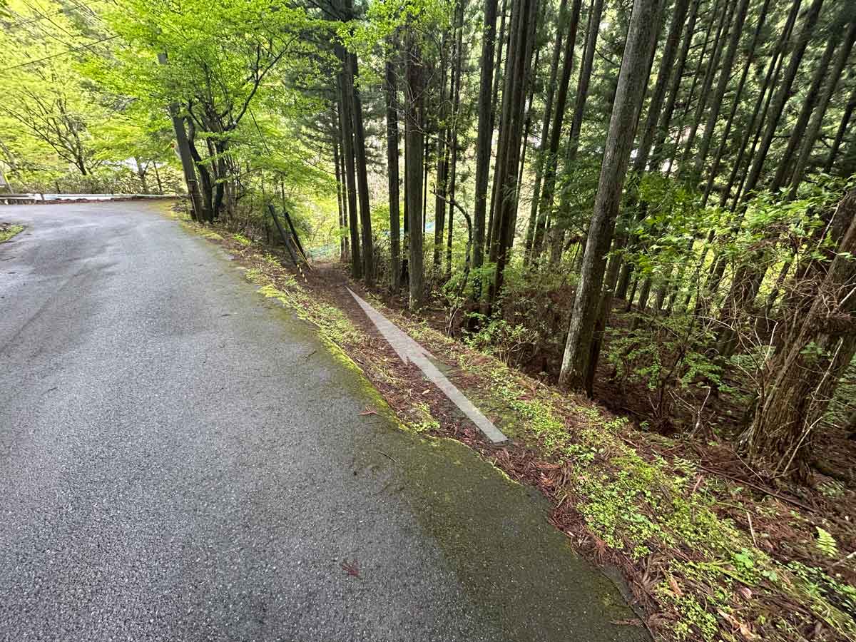 弁天渕橋（赤い大きい橋）付近の川原