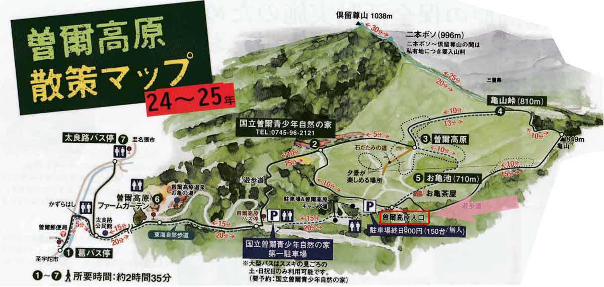 曽爾高原散策マップ