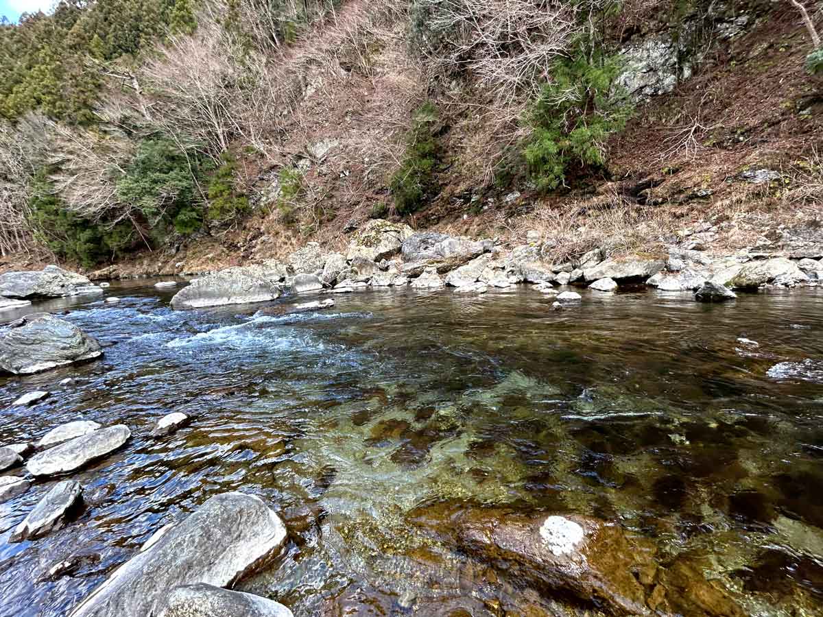 少し上流へ移動