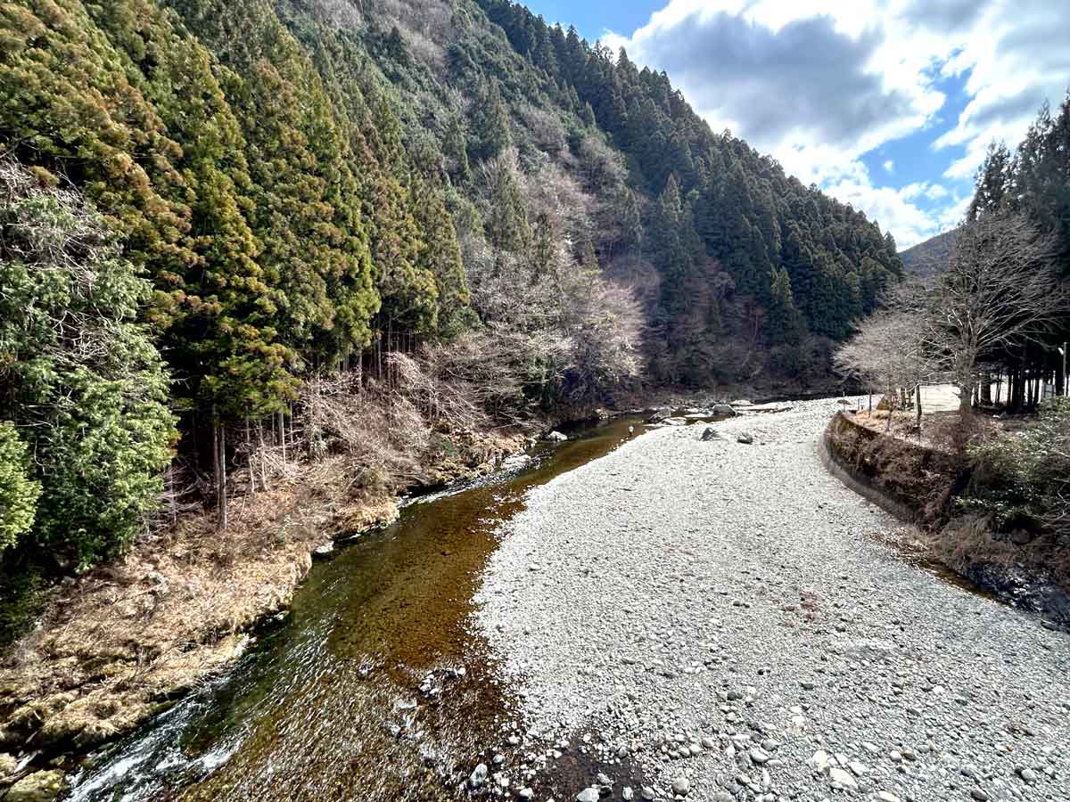吊り橋の上からキャンプ場の方角